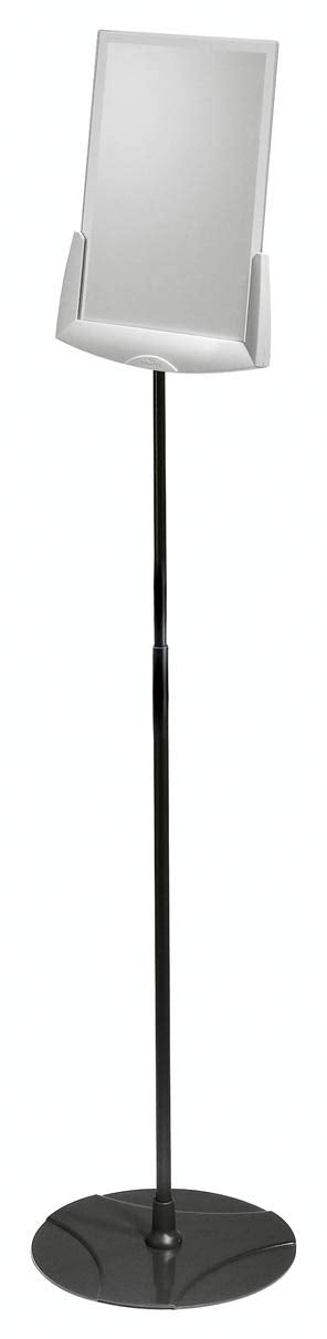 Durable Acrylic Floor Standing Sign, Letter-Size Inserts, Sturdy Aluminum Base, Extends from 40 to 60 Height, SHERPA Design (558