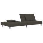vidaXL Dark Gray Velvet Loveseat - 2-Seater Convertible Sofa Bed with Pillows | Comfortable Twin Sleeper for Living Room, Small Spaces