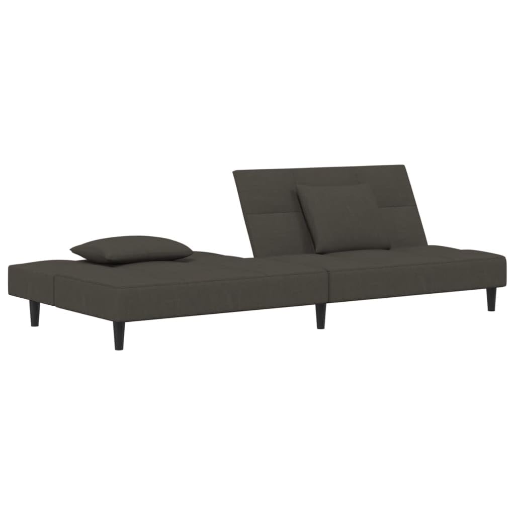 vidaXL Dark Gray Velvet Loveseat - 2-Seater Convertible Sofa Bed with Pillows | Comfortable Twin Sleeper for Living Room, Small Spaces