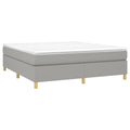 vidaXL California King-Size Box Spring Bed Frame – 72"x83.9" – Modern Style, Light Gray Fabric, Plywood & Engineered Wood Construction – Easy Assembly Required