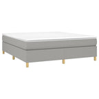 vidaXL California King-Size Box Spring Bed Frame – 72"x83.9" – Modern Style, Light Gray Fabric, Plywood & Engineered Wood Construction – Easy Assembly Required