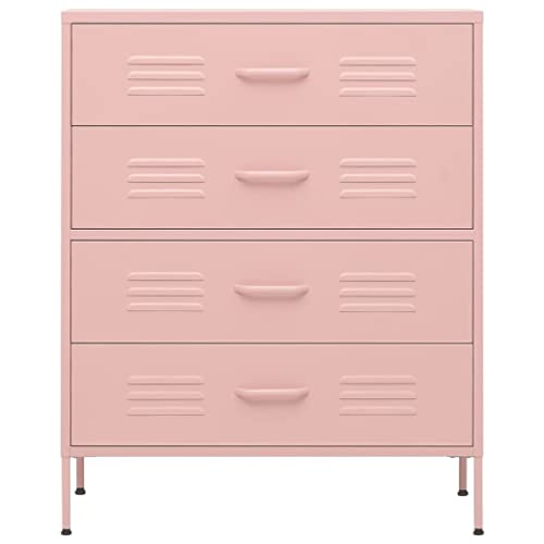 SKM Chest of Drawers Pink 31.5&quot;x13.8&quot;x40&quot; Steel