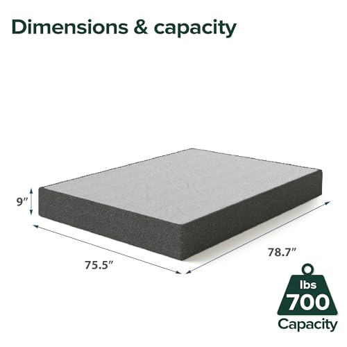 Zinus 9 Inch Wonderbox(Tm) Smart Box Spring, Quick Assembly Mattress Foundation, Durable Metal Frame, King, Grey