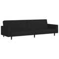 vidaXL Black Velvet 2-Seater Sleeper Sofa - Convertible Loveseat/Daybed for Living Room, Studio, Apartment