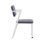 Acme Cargo Fabric Upholstered Dining Arm Chair in Gray and White Set of 2
