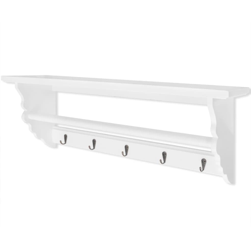 vidaXL Coat Rack MDF White Baroque Style