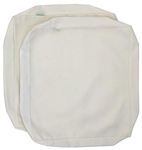Cozylounge Indoor Outdoor Water Repellent High Uv Resistant Patio Chair Cushion Cover (20'X18'X4' (2 Covers), Cream White)