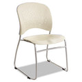 Rêve Series Guest Chair With Sled Base, Latte Plastic, Silver Steel, 2/Ct