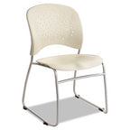 Rêve Series Guest Chair With Sled Base, Latte Plastic, Silver Steel, 2/Ct