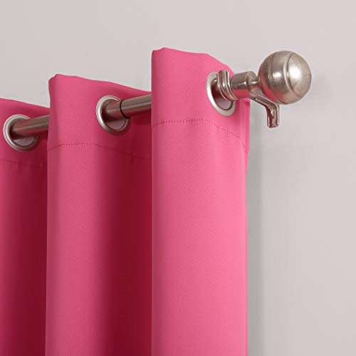 Sun Zero Riley Kids Bedroom Blackout Grommet Curtain Panel, 40' X 95', Hot Pink
