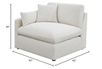 Coaster Contemporary Fabric Sloped Track Arms LAF Chair in Ivory
