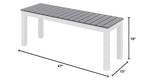 Olio Designs Series Ivy Patio Bench, Grey/White