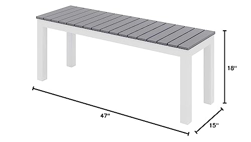 Olio Designs Series Ivy Patio Bench, Grey/White