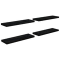vidaXL Floating Wall Shelves 4 pcs High Gloss Black 31.5"x9.3"x1.5" MDF
