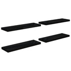 vidaXL Floating Wall Shelves 4 pcs High Gloss Black 31.5"x9.3"x1.5" MDF