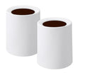 Modern Round Trash Can Open Top Trash Bin 2 Pack, White Garbage Can with Removable Plastic Bin  Keeps Liner Bag Hidden Minimali