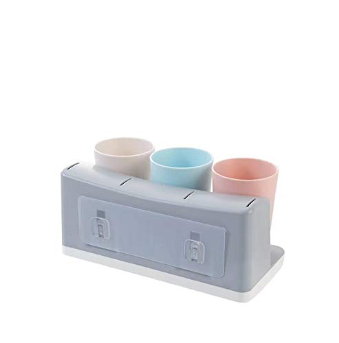 CARTSHOPPER Wall Mounted No Drill Toothbrush Holder Set Toothpaste Holder with Strong 3 Magnetic Suction Cups and Cosmetic Organ