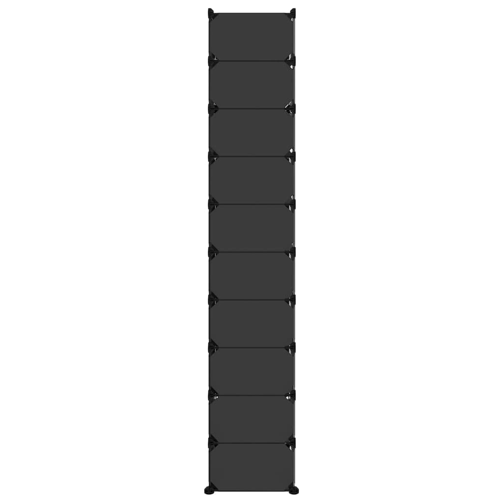 vidaXL Black Waterproof Shoe Rack - Sturdy Steel Frame, Easy Assembly, 17.3x12.6x68.5, Large Storage for Home, Office, or Dorm