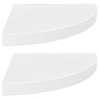 vidaXL Floating Corner Shelves 2 pcs High Gloss White 13.8"x13.8"x1.5" MDF