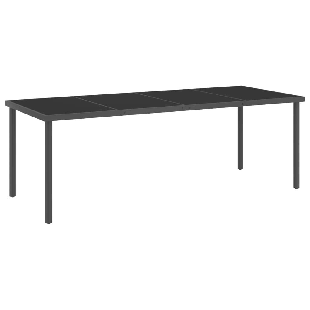 Bussandri Exclusive Garden Dining Table Anthracite 220 X 90 X 75 Cm Steel And Glass