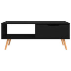 vidaXL Coffee Table - Scandinavian Style, Black, Engineered Wood, 39.4"x19.5"x16.9", Easy Assembly, Ideal for Living Room