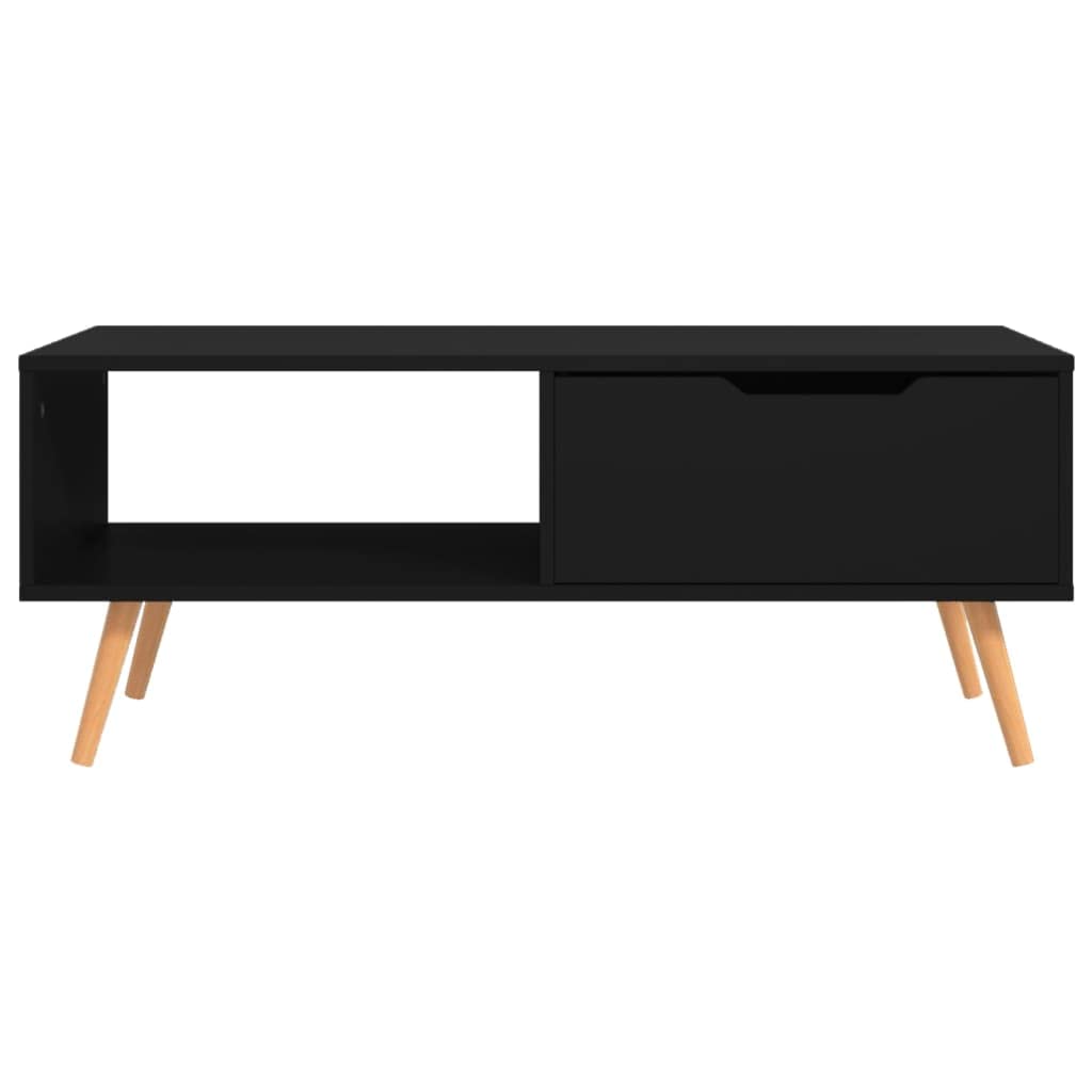 vidaXL Coffee Table - Scandinavian Style, Black, Engineered Wood, 39.4"x19.5"x16.9", Easy Assembly, Ideal for Living Room