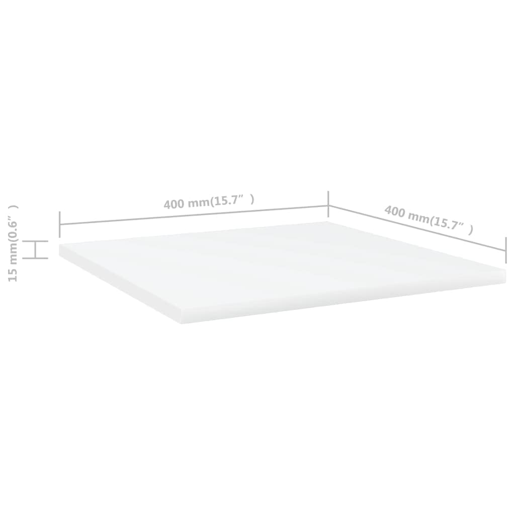 vidaXL Floating Shelf/Wall Mounted Bookshelf Boards - 4 Pcs, White Engineered Wood, 15.7&quot;x15.7&quot;x0.6&quot;