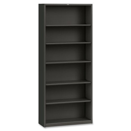 Hon Company, Metal Bookcase, 6 Shelves, 34-1/2W X 12-5/8D X 81-1/8H, Charcoal