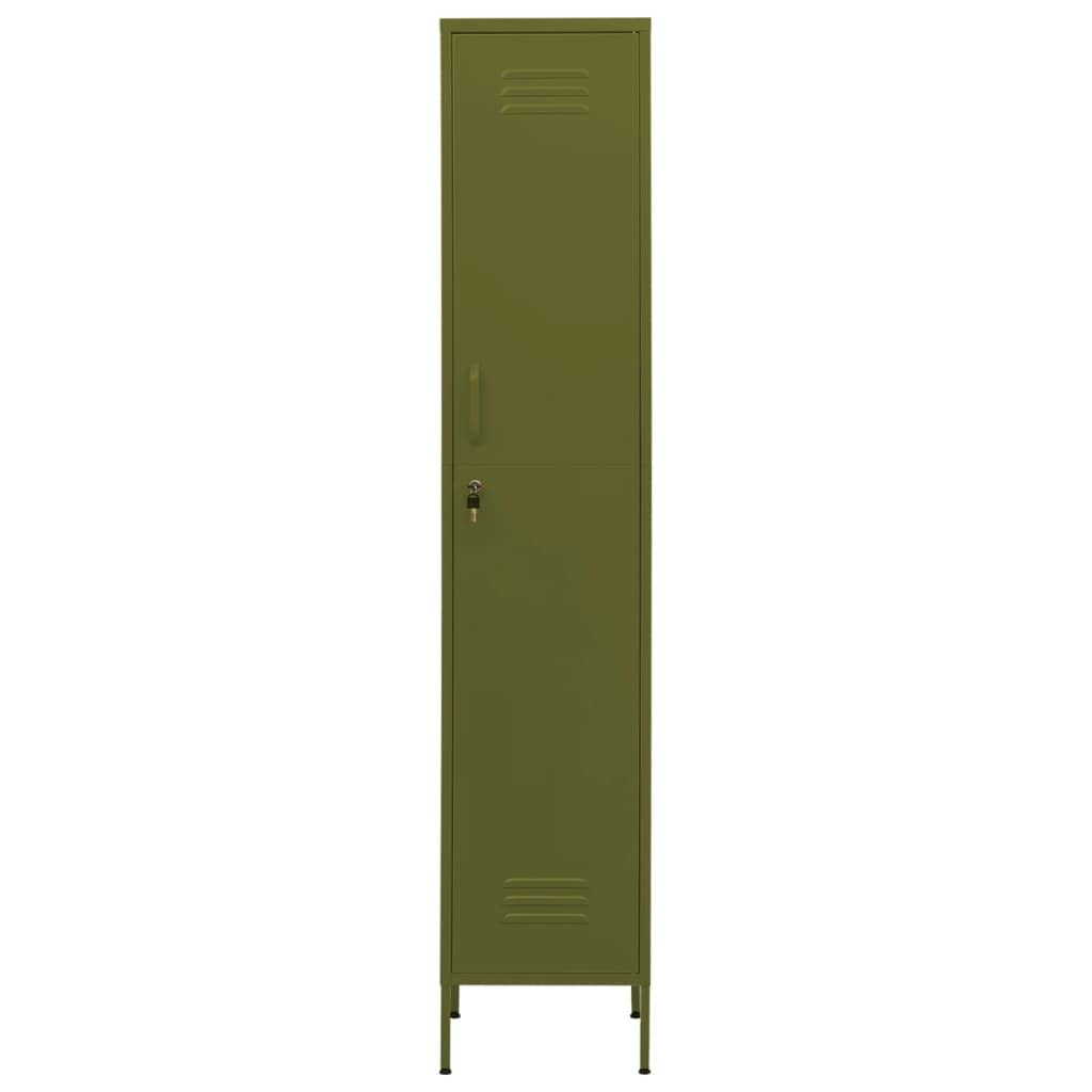 Vidaxl Locker Cabinet Olive Green 13.8"X18.1"X70.9" Steel
