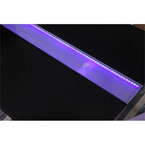 Best Master Furniture Zendaya Black Wood With Led Lighting Dining Table