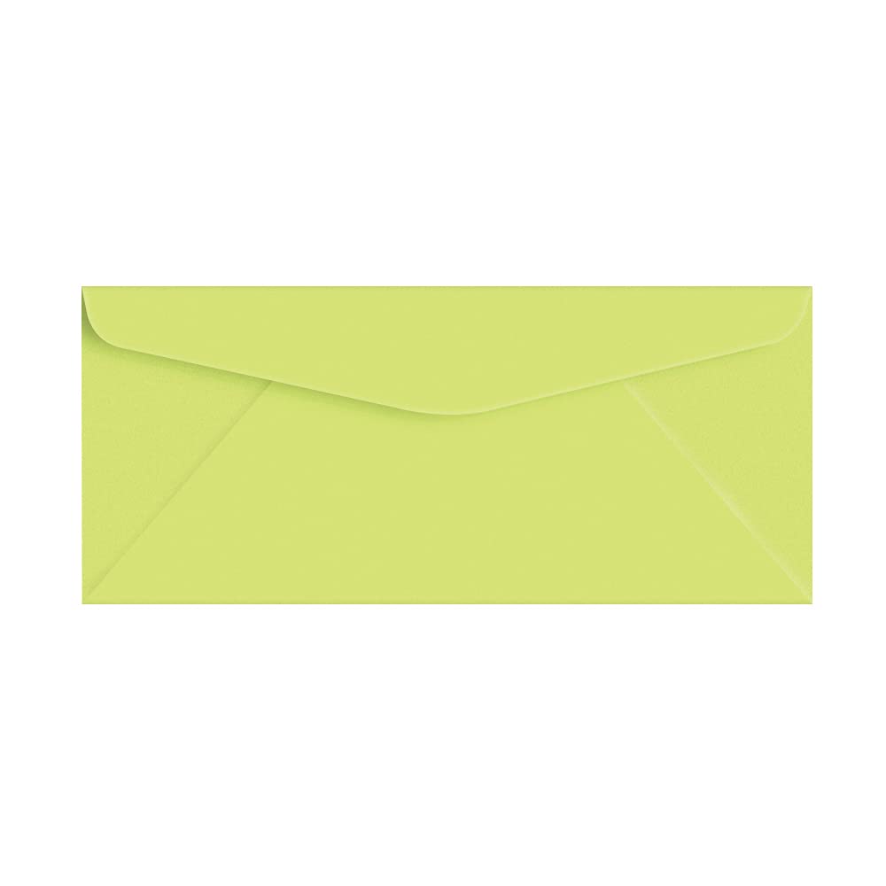 Ultra Lime Bright Color #10 Envelopes - Great For Mailing Letters, Business Memos, Invitations, Invoices, Bills | 4 1/8' X 9 1/