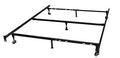 Kings Brand 7-Leg Heavy Duty Adjustable Metal Queen Size Bed Frame with Center Support Rug Rollers and Locking Wheel