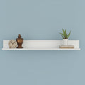Frizka Floating Shelf for Wall White MDF Shelves, Ledge Display Shelf Hanging Wall Bookshelf for Living Room Bedroom Kitchen Off