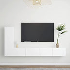 vidaXL TV Cabinet Set 3 Piece Home Living Room Furniture TV Stand HiFi Stereo Cabinet Media Unit Entertainment Center Black Engineered Wood