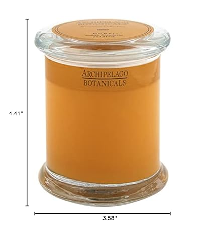 Archipelago Botanicals Dubai Glass Jar Candle, Amber, Mandarin And Musk Scent, Lead-Free Candle Wicks, Burns Approx.  60 Hours