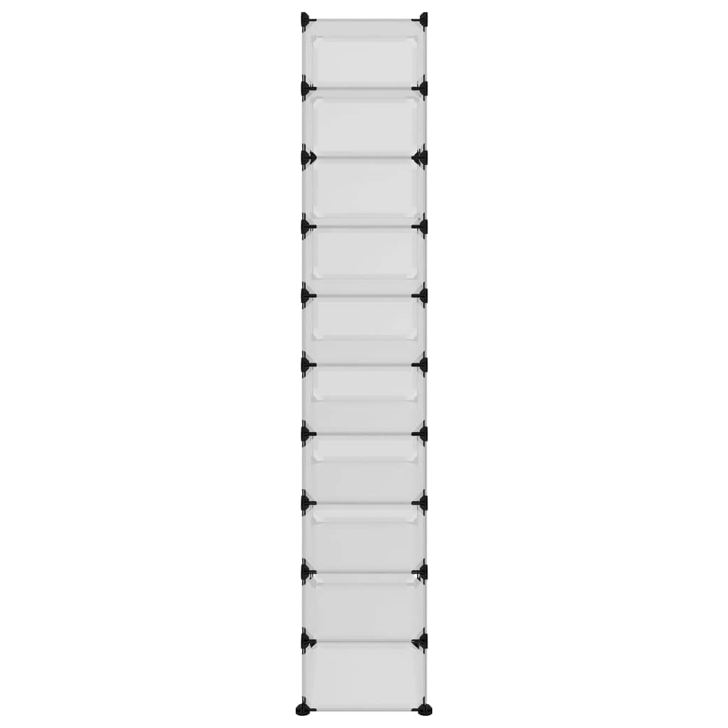 vidaXL Transparent Shoe Rack- Waterproof PP Plastic Panels, Steel Structure, Easy Assembly, Ample Storage for Home Office Dormitory
