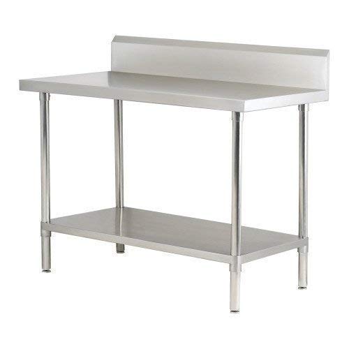 DG DEXAGLOBAL Stainless Steel Work Table with Under Shelf & Back Splash 1207x700x850 mm LBH