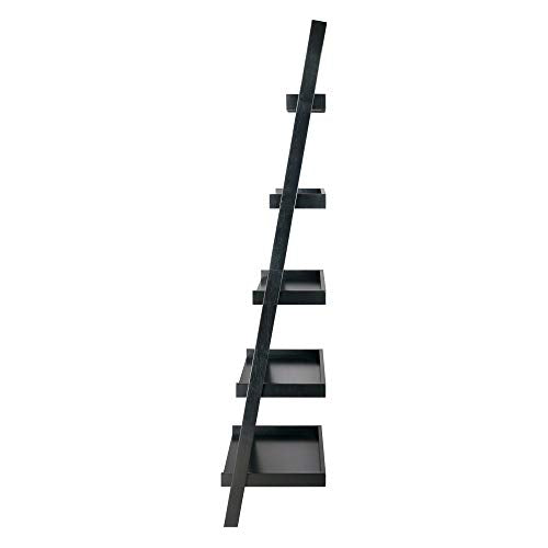 Ergode Contemporary Aaron A-Frame Shelf - 30.1' Width, 12.1' Depth - Solid Wood Frame - 3-Tier Design - 50 lbs Load Capacity - Sleek Black Finish (29553-VV)