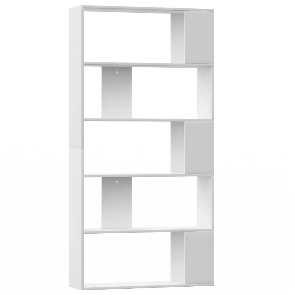 vidaXL Book Cabinet, Room Divider Bookshelf Bookcase for Office Living Room, Freestanding Shelving Unit, Modern Style, White Engineered Wood