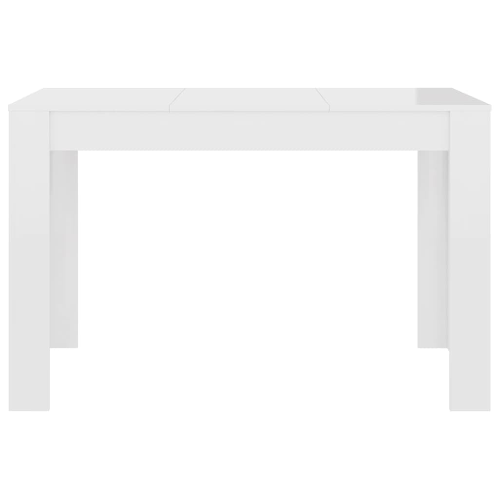 vidaXL Dining Table Chipboard Dinner Room Centerpiece Kitchen Table Eating Snack Side Table Table Home Collection High Gloss White