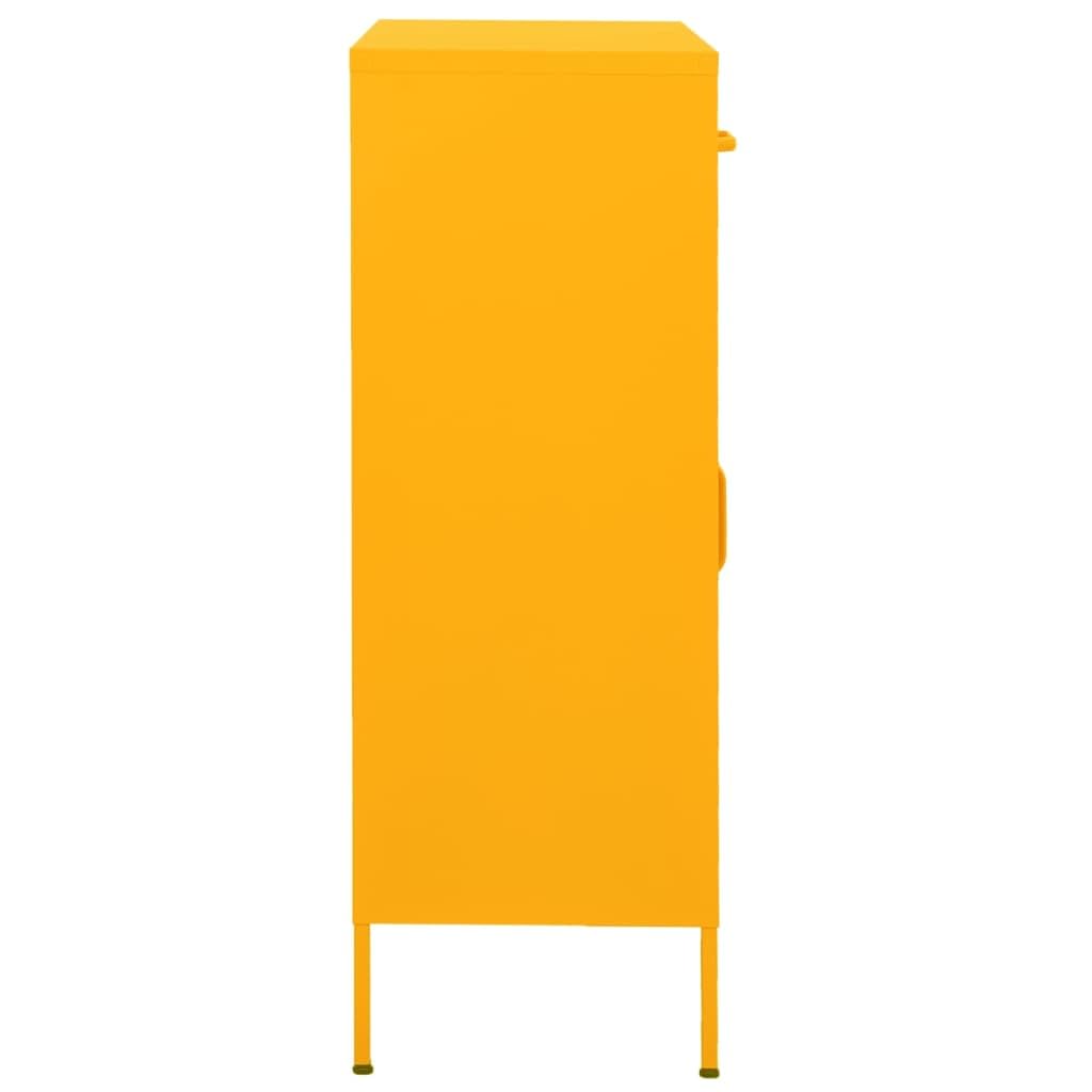 vidaXL Storage Cabinet Mustard Yellow 31.5&quot;x13.8&quot;x40&quot; Steel
