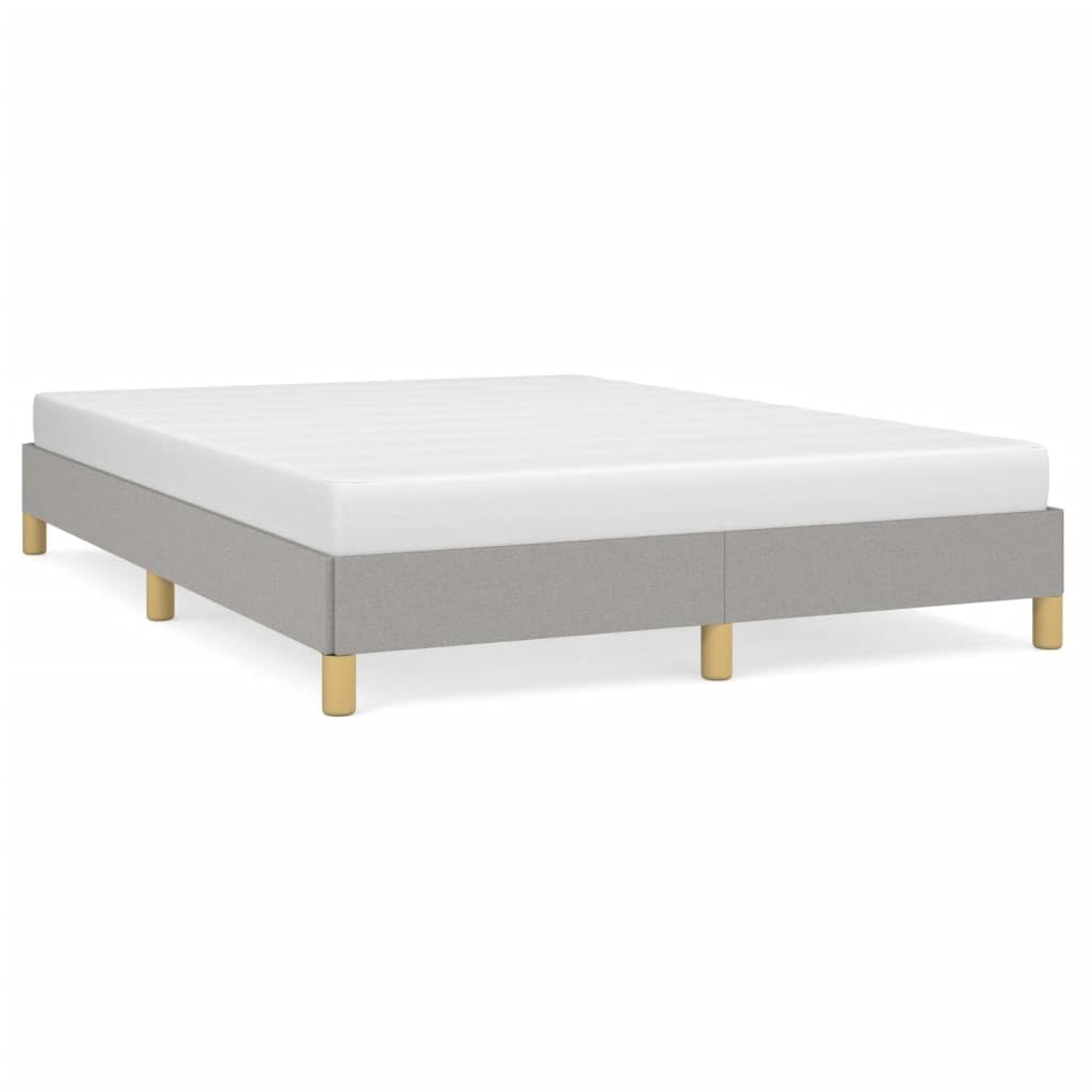 vidaXL Modern-Style Fabric Bed Frame, Queen Size, Light Gray, Suitable for 59.8&quot;x79.9&quot; Mattress, with California Proposition 65 Warning