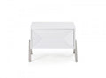 HomeRoots 473012 19 x 26 x 17 in. Modern Silky White Nightstand with One Drawers & Steel Legs