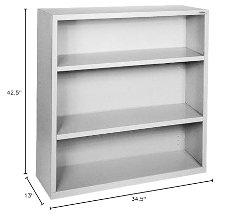Lorell® Fortress Series Steel Modular Shelving Bookcase, 3-Shelf, 42-1/2&quot;H X 34-1/2&quot;W X 13&quot; D, Light Gray