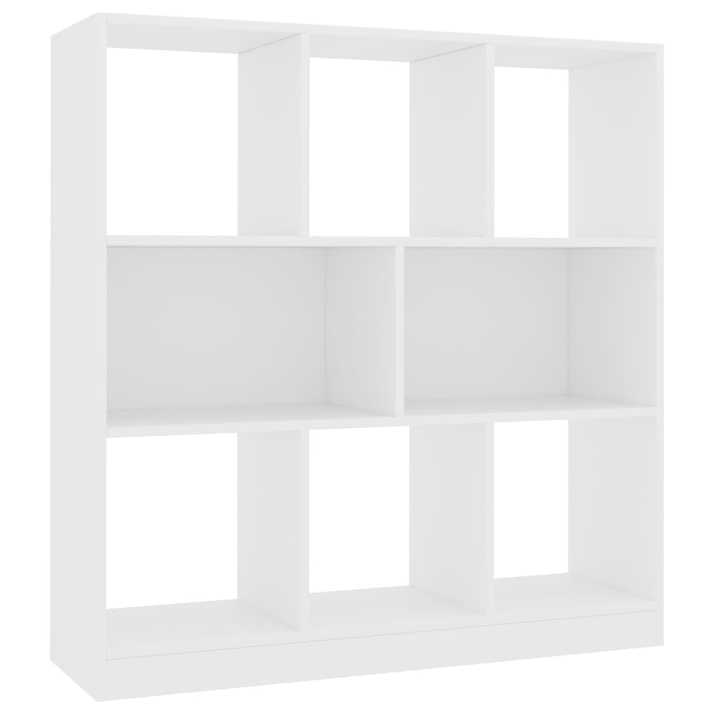 vidaXL Bookshelf, Book Cabinet Open Shelf Bookcase, Wall Bookshelf for Office Living Room, Freestanding Shelving Unit, Modern, White Engineered Wood