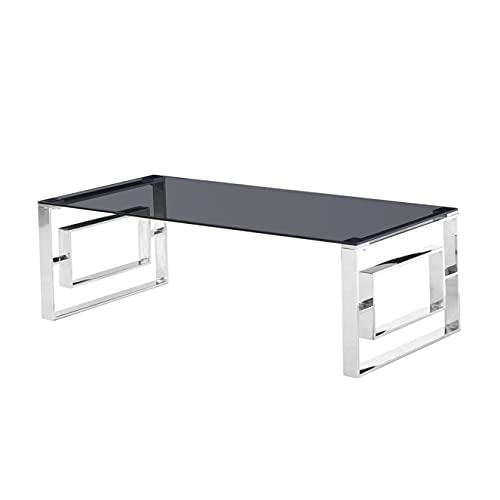 Best Master Mallory Stainless Steel And Smoked Glass Coffee Table In Gold