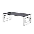 Best Master Mallory Stainless Steel And Smoked Glass Coffee Table In Gold