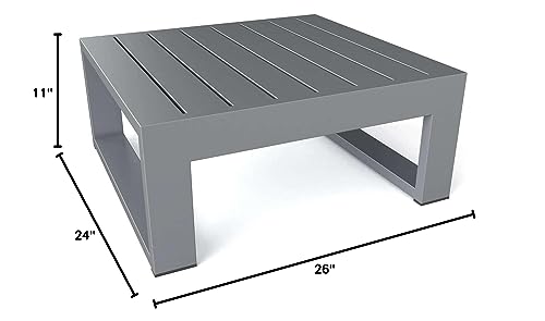 Anderson Teak DS-1006 Lucca Modern Side Table, Grit Grey