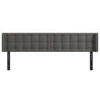 vidaXL Headboard, Upholstered Headboard for Bed Home, Bed Headboard with Ears, Bedroom Furniture, Dark Gray 79.9"x6.3"x30.7"/34.6" Velvet