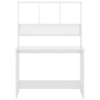 vidaXL Desk Home Office Computer Desk Storage High Gloss White Engineered Wood